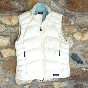 Patagonia cream goose down puffer vest